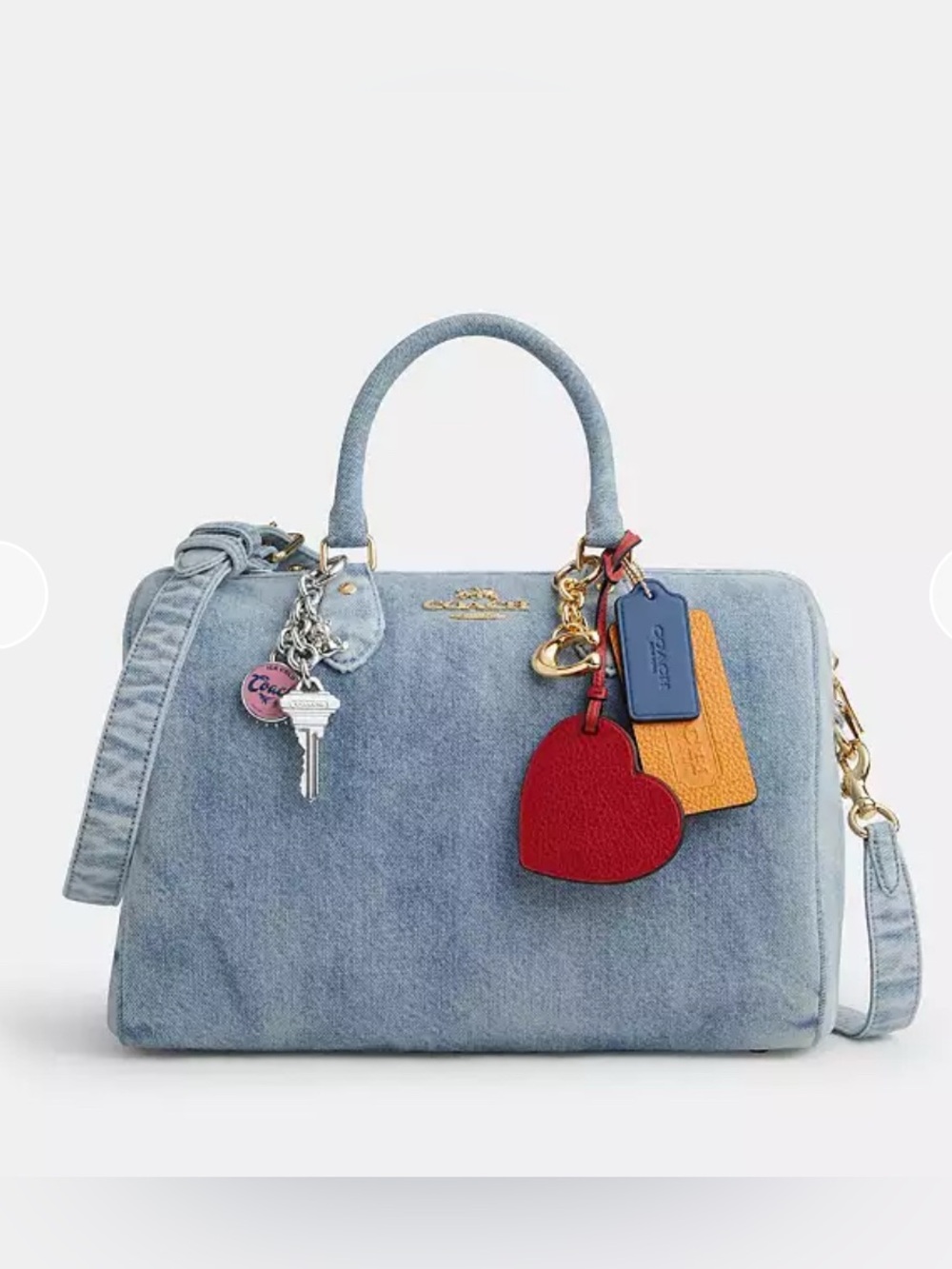 NWT🌈Coach Rowan Large Satchel Bag
In Loved Denim With Charms CDY75 Limited Rare - Picture 8 of 12